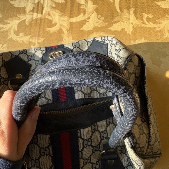 Vintage Gucci navy monogram Boston satchel - Picture 8 of 8